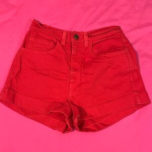 American Apparel High Waist Red Shorts